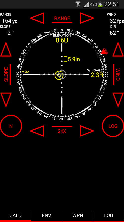 Android application Sniper Calculator Free screenshort