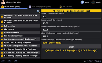 Piling Calculator Tablet poster 3