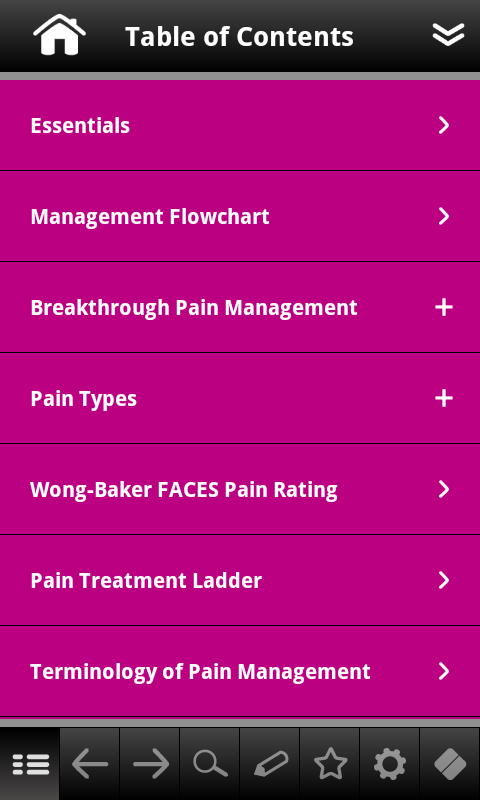 Pain Management pocketcards Screen 2