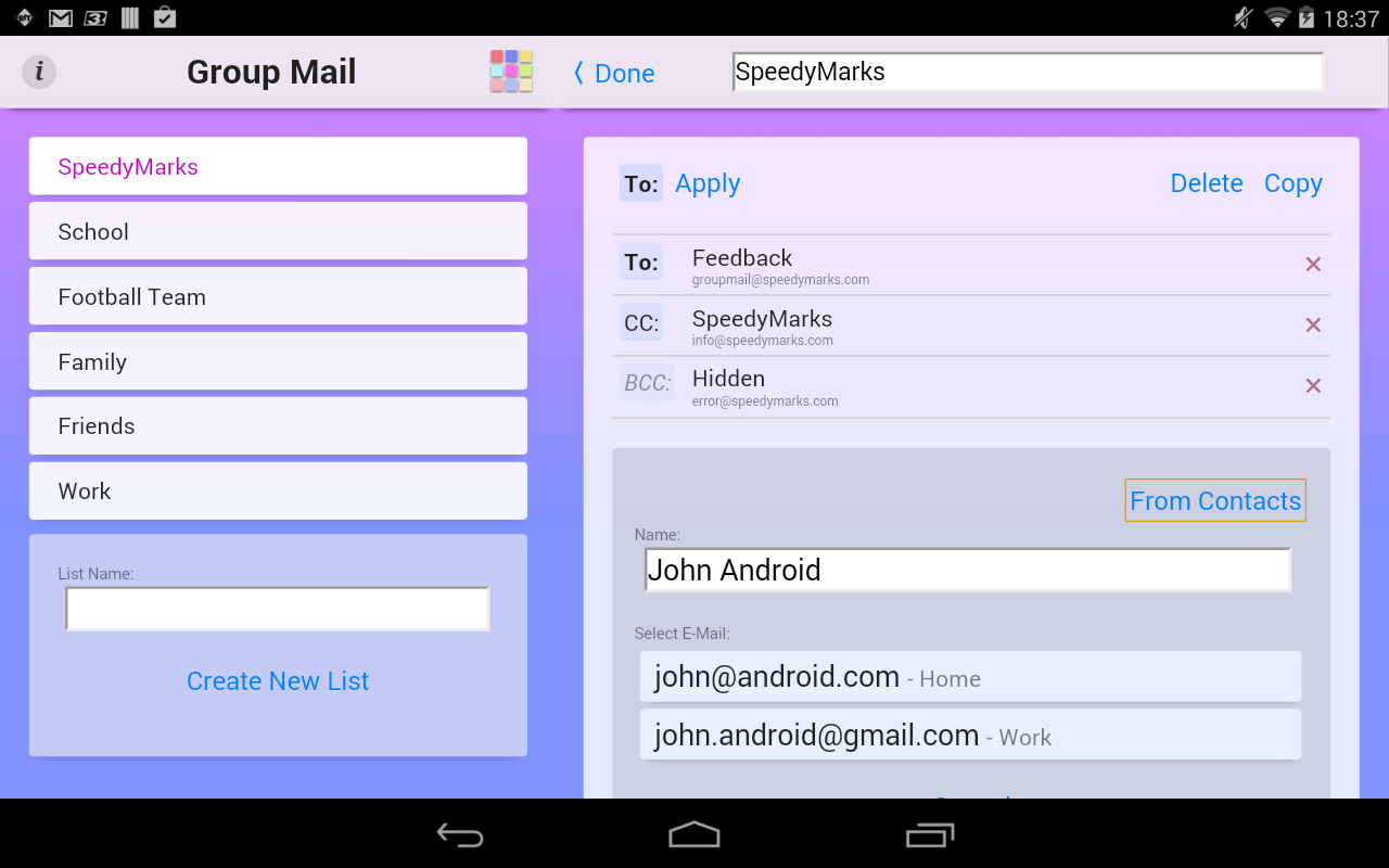   Group Mail – Capture d'écran 