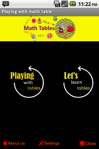 Math tables - talking tables