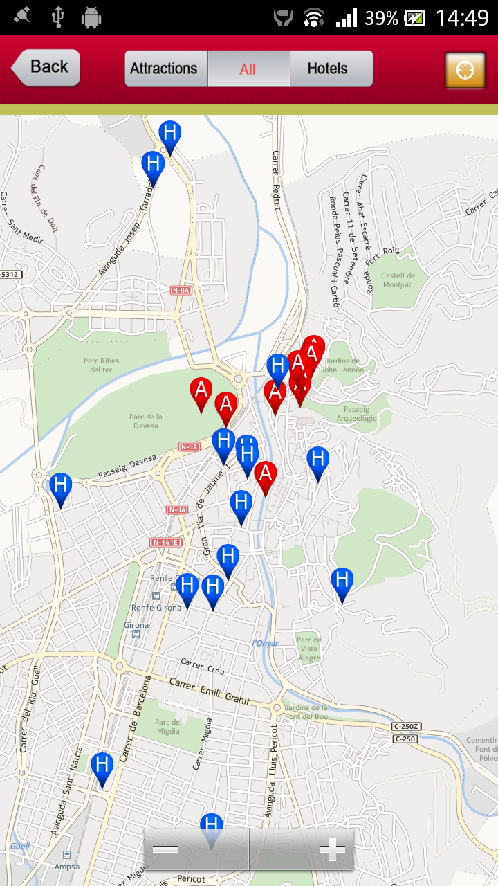Girona Offline Map Guide Screen 2
