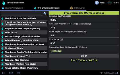 Hydraulics Calculator Tablet poster 6