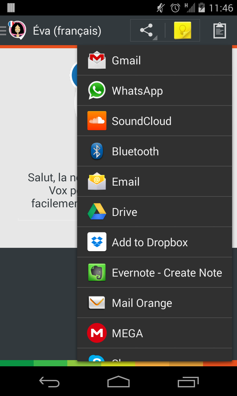 Eva voice (French) Screen 2