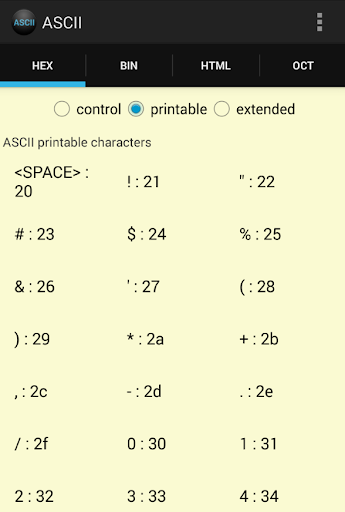 ASCII HTML Table AdFree