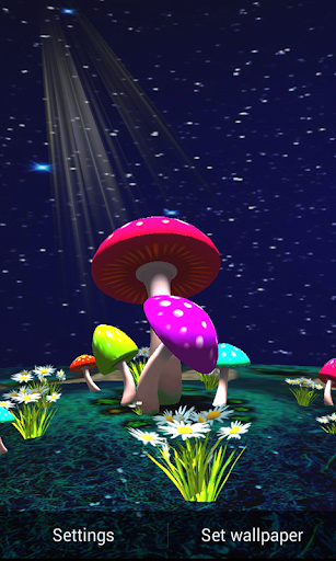 3D Mushroom Dark Wallpaper