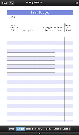 Sales Revenue Tab