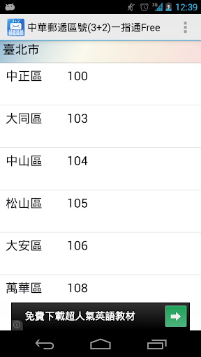 【免費通訊App】中華郵遞區號(3+2)一指通Free-APP點子