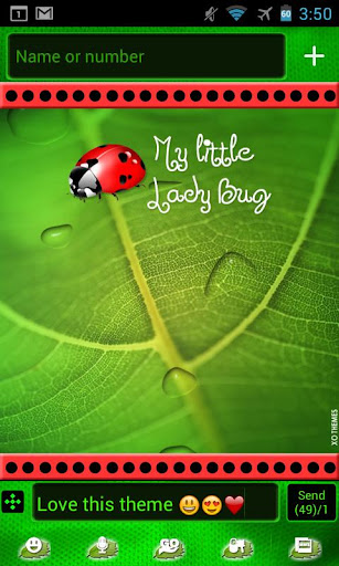 Ladybug Cute Theme Go SMS Pro