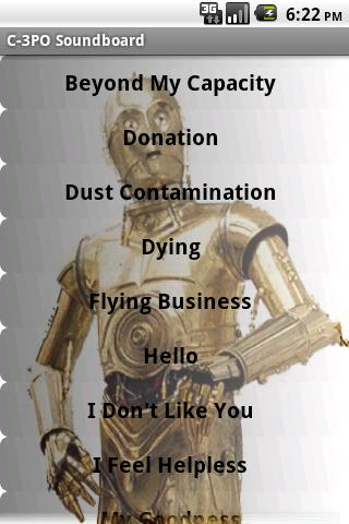 C-3PO Soundboard Android app Screenshot 1