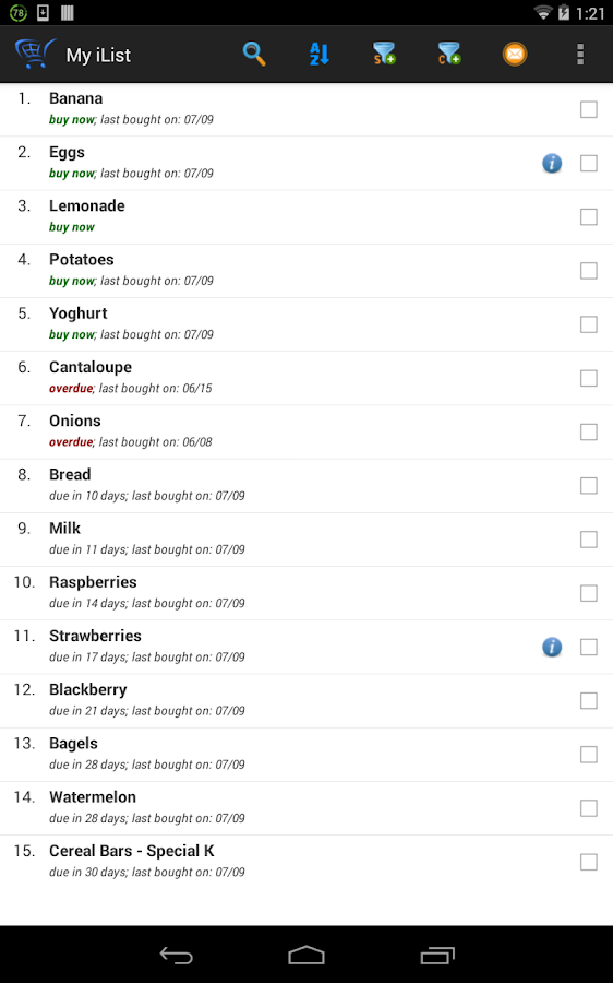 Shopping List - My iList - screenshot