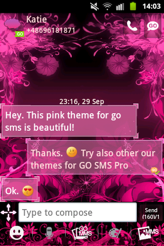 【免費個人化App】GO SMS Theme Pink Flower Buy-APP點子