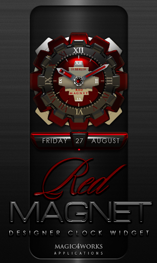 Red Magnet Clock Widget