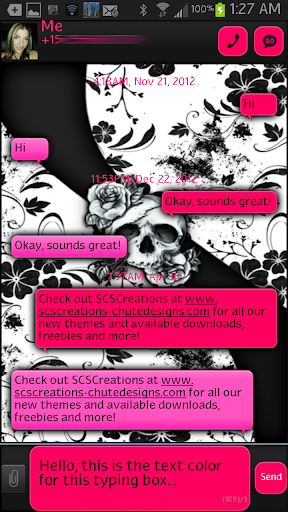 GO SMS - Rose Skulls