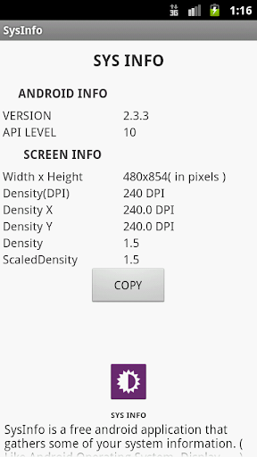 SYS INFO - SYSTEM INFORMATION