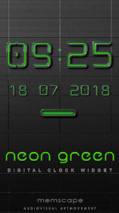 NEON GREEN Digi Clock Widget