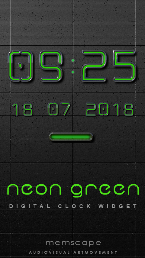 NEON GREEN Digi Clock Widget Screen 1