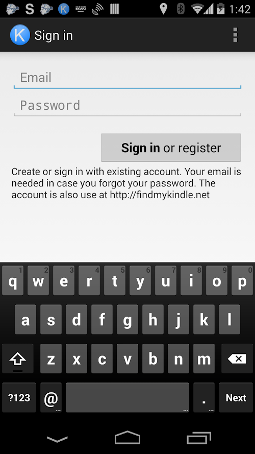 Android application Find My Android/Kindle screenshort