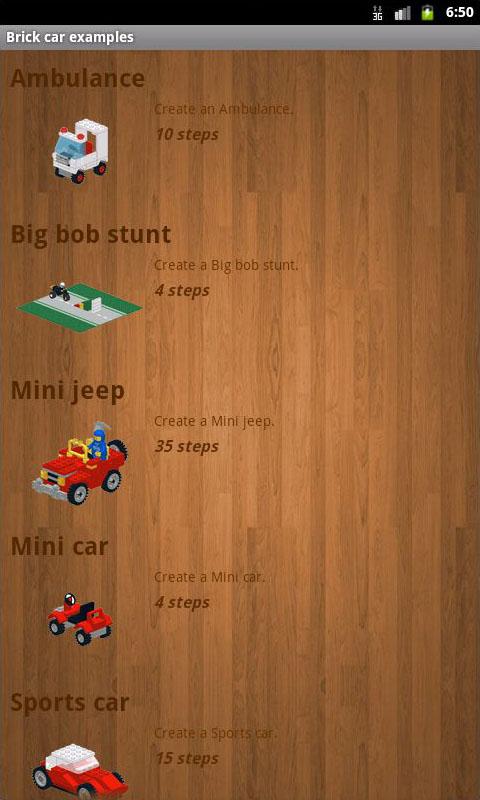Brick car examples - AdFree Screen 1