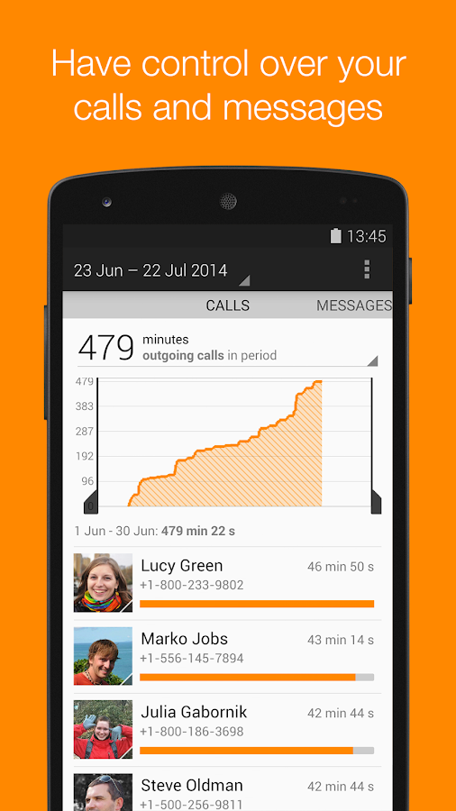 Callistics - Call & Data usage - screenshot