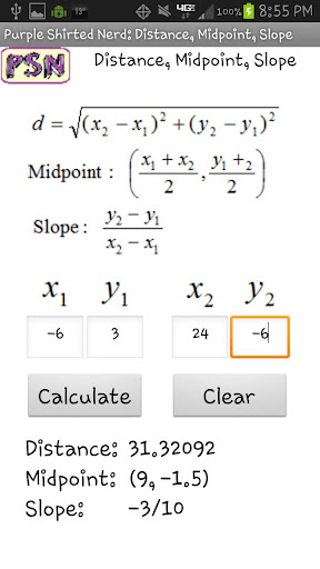 【免費教育App】PSN Distance Midpoint Slope-APP點子