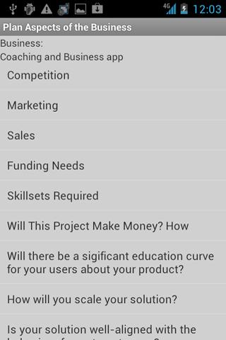 Business Plan &amp; Start Startup Screen 2