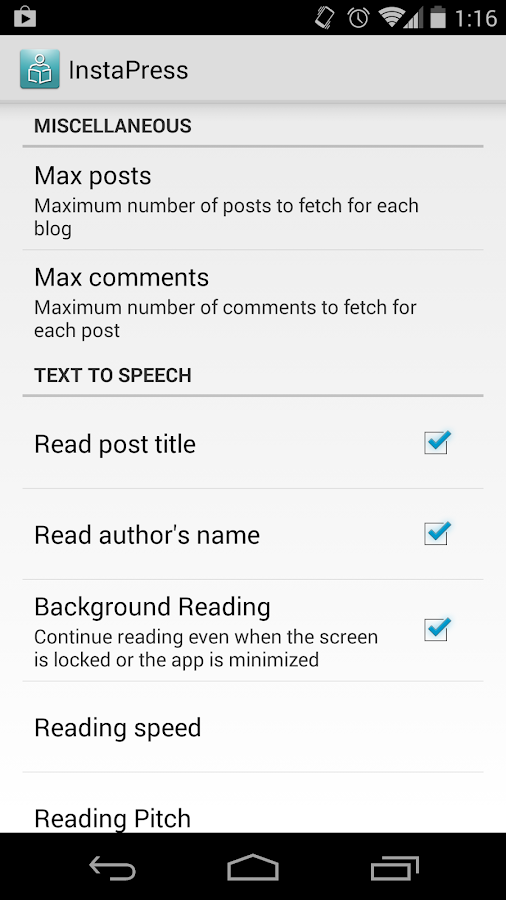 WordPress Blogs Offline Reader - screenshot
