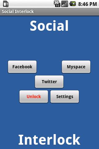 Android application Social Interlock for Drinkers screenshort