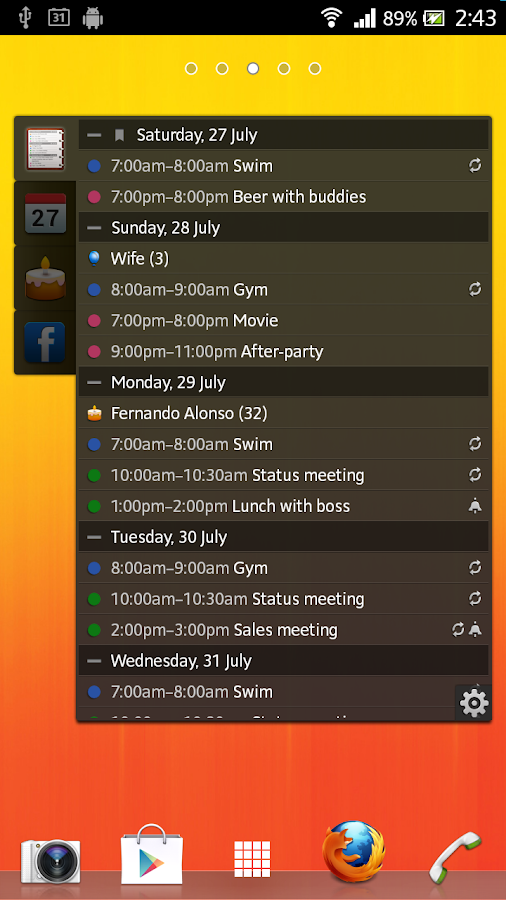    All-in-One Agenda widget- screenshot  