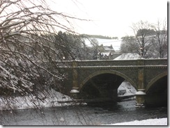 tweed bridge in snow