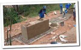 Covering the wash station in concrete, and filling the rest of the civil works with gravel