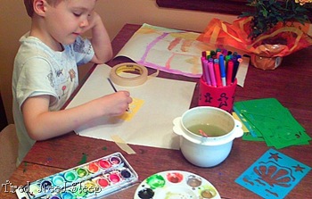 art cart fun - painting with watercolors and markers