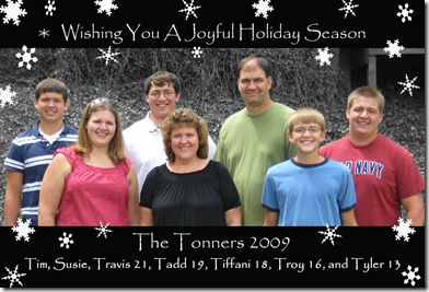 Tonner Family Christmas Pic 2009