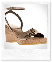 Stella McCartney Faux patent-leather wedge sandals