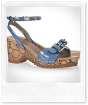 Stella McCartney Faux patent-leather wooden wedge sandals
