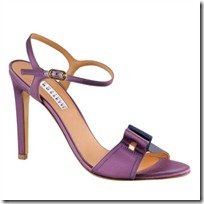 Satin sandals in purple