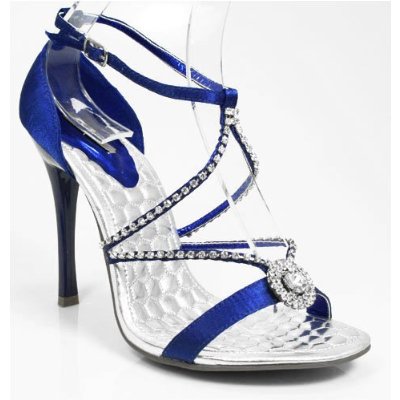 Blue Satin Wedding Shoes on Bridal Shoes  Blue Satin Jeweled Sandals Formal Wedding Sandals