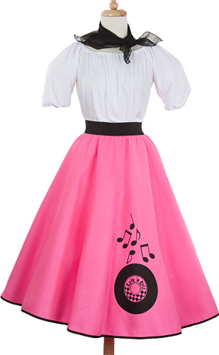HEY VIV! 1950's Style - Hot Pink Rock 'n Roll Circle Skirt