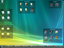 Organize your desktop icons by creating fences and moving your icons into them.