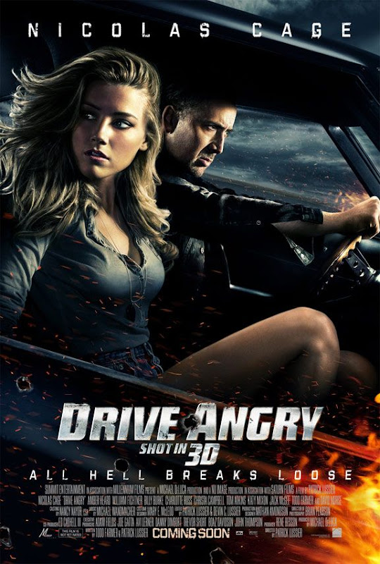Drive Angry 3D, new, movie, poster, Nicolas Cage 