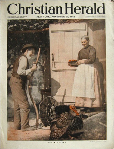 1912 Christian Herald Magazine Cover  Amish Couple Turkey