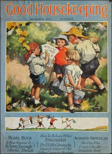 1937 Good Housekeeping Magazine  Kids with Treasure Map