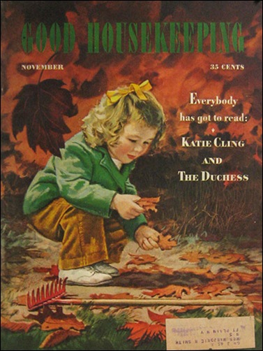 1944 Good Housekeeping Cover Child, Autumn Leaves Alex Ross