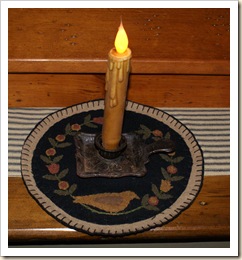 candle mat with cast iron candle holder 1