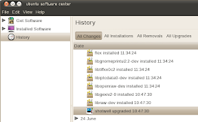 ubuntu software center upgraded history
