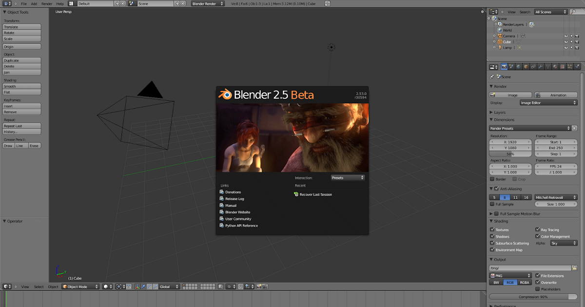 Blender 2.53 Beta (3D Graphics Application), Released [Ubuntu PPA] ~ Web Upd8: Ubuntu / Linux