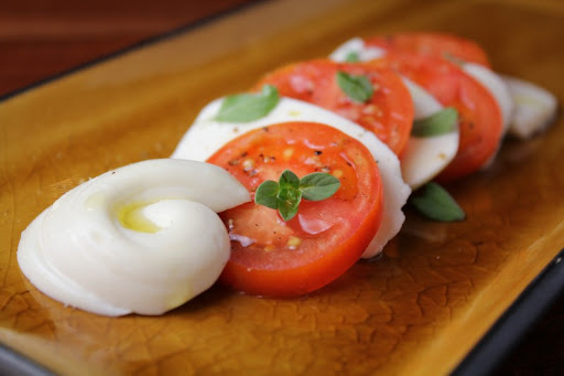 Homemade Mozzarella with Tomatoes and Marjoram