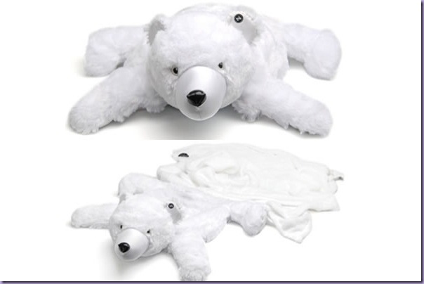 Urso-Polar-Plush-Travesseiro-Cobertor-Brinquedo