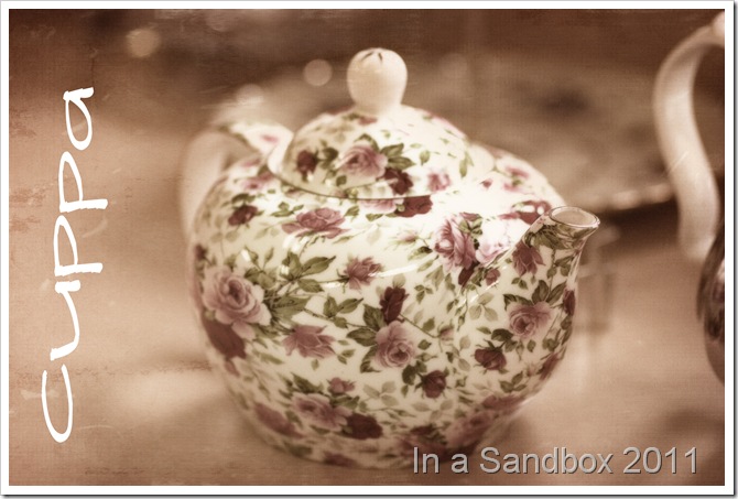flower tea pot textured