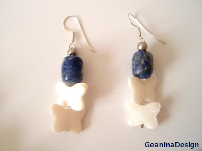Cercei din agate albastre, GeaninaDesign.